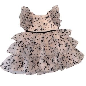 Pippin and Julie Toddler Girls Ruffled Flutter Sleeve Birthday Party Dress 3T